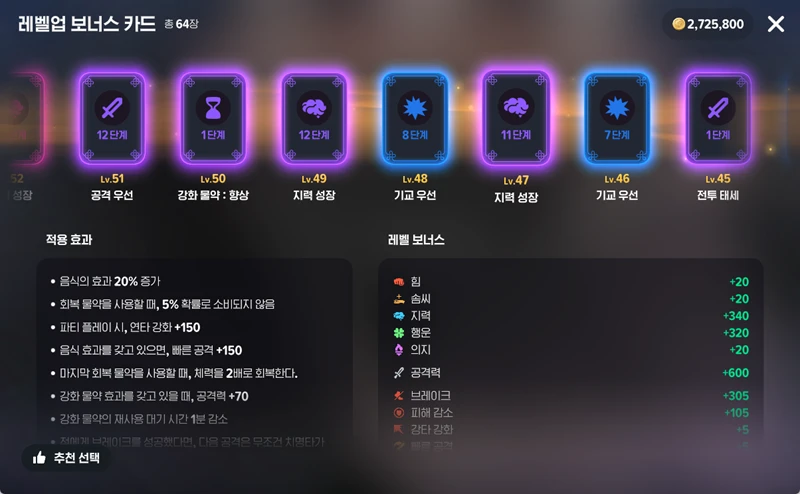 마비노기 모바일 직업별 레벨업 보너스 카드 완벽 공략 가이드