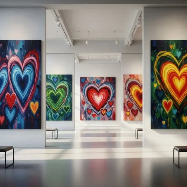 미술 작품 질감 가까이 본 장면