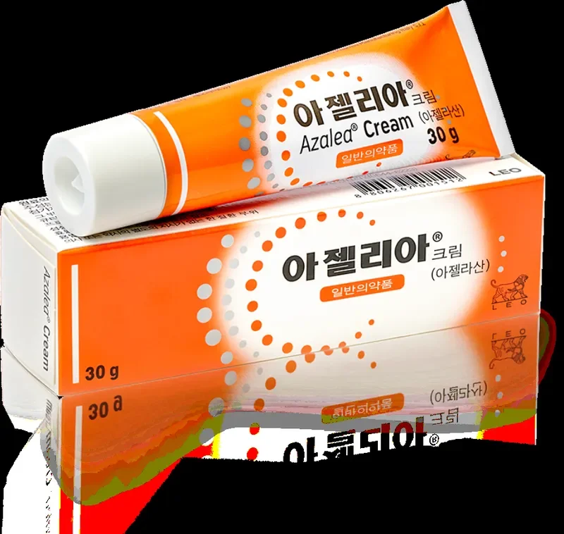 아젤리아크림 튜브와 성분표가 보이는 이미지