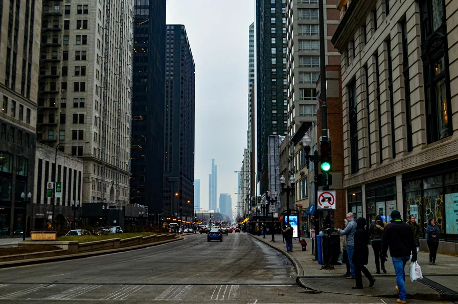 번화가 거리 전경