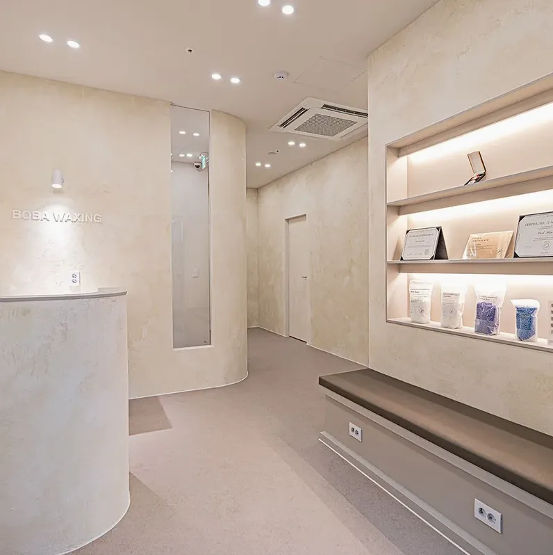 청결한 왁싱 시술실 분위기