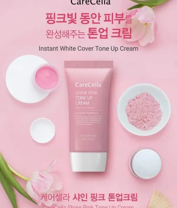 붉게 오른 볼 여드름과 크림 사용 예시