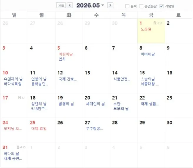 5월 4일 공휴일 진짜 여부와 황금연휴 가능성 정리