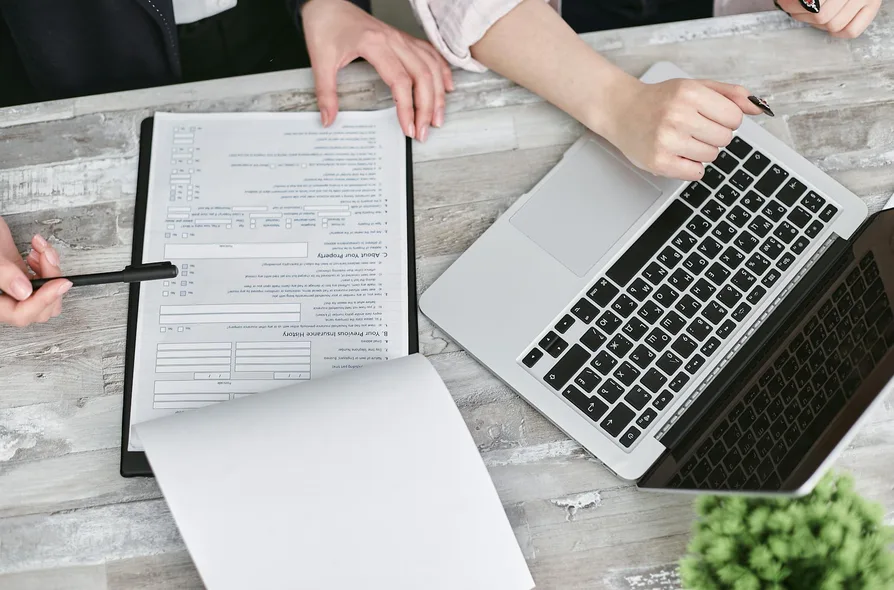 온라인 신청 양식 제출 예시