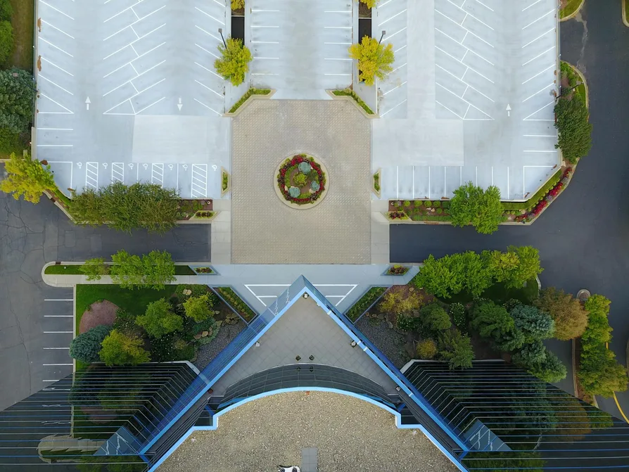 주차장 항공 뷰