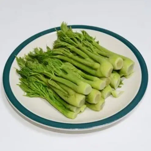 데친 두릅을 소분해 냉장 보관하는 모습