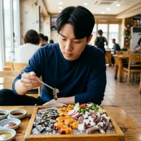 바다 앞 식사 후기 요약 이미지