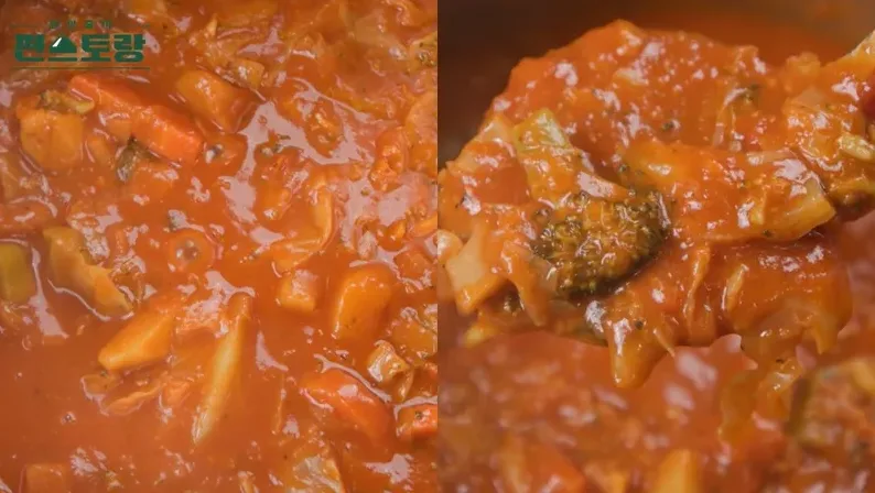 허브를 곁들인 토마토 수프 한 그릇