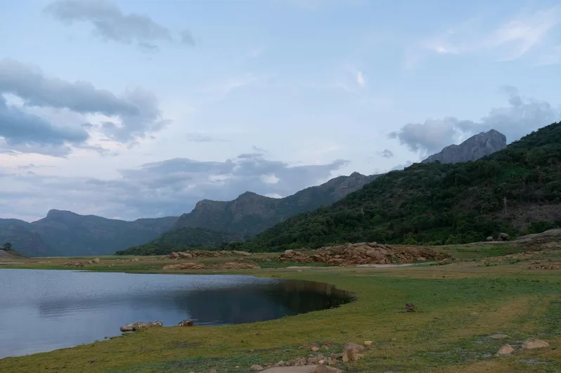 예산 저수지 해질녘 풍경