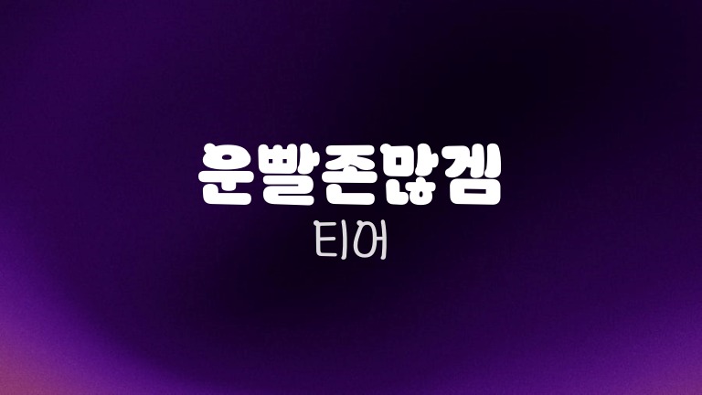 운빨존많겜 티어