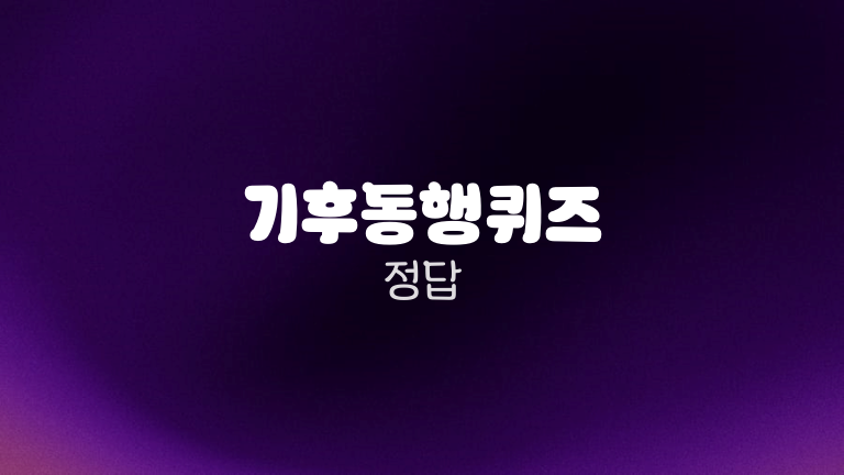 기후동행퀴즈 정답