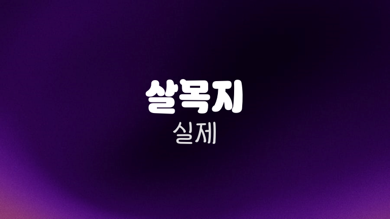 살목지 실제