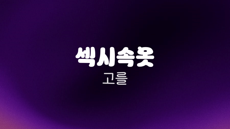 섹시속옷 고를