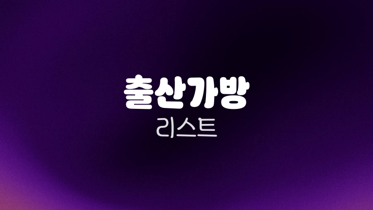 출산가방 리스트